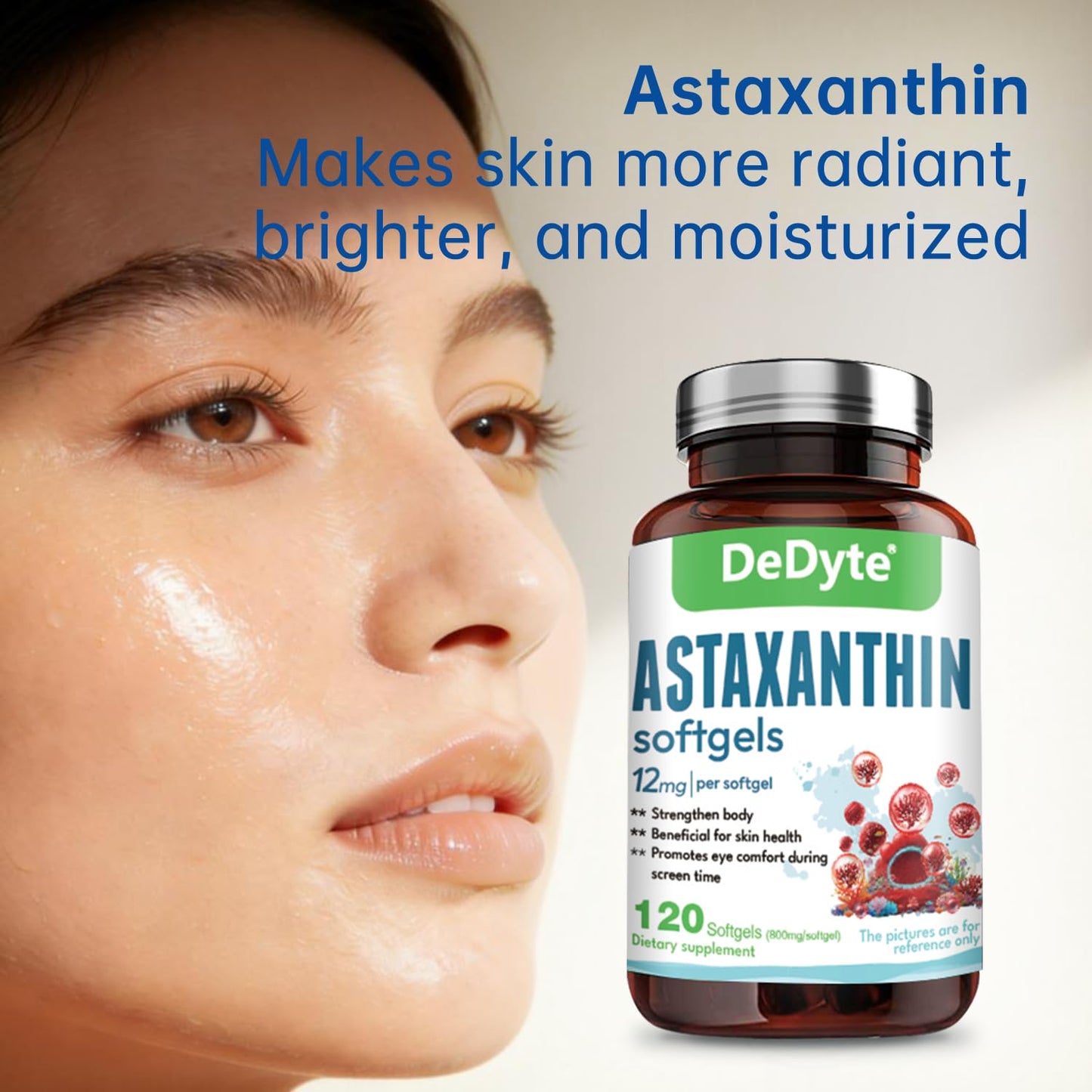 DeDyte Astaxanthin Supplements Softgel 12mg 120 Count