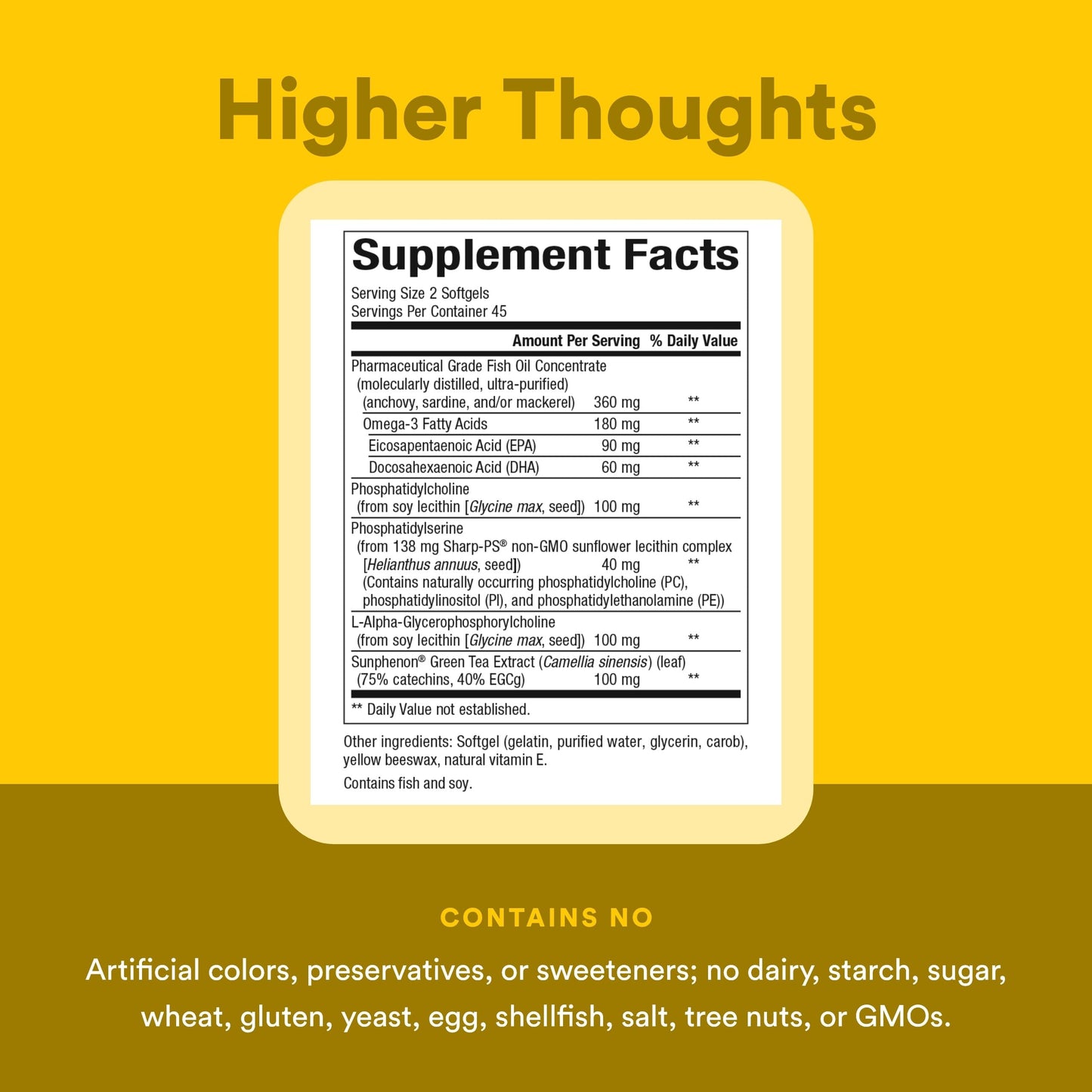 Natural Factors 3 Brains, Higher Thoughts, Support for Cognitive Health and Brain Function Daily Dietary Supplement Softgels 90 Count