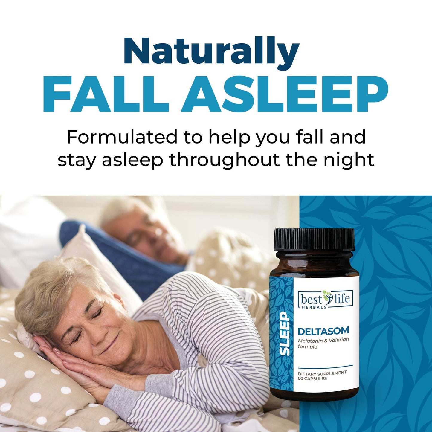 Best Life Herbals DeltaSom Natural Sleep Aid Capsules 2 Bottles
