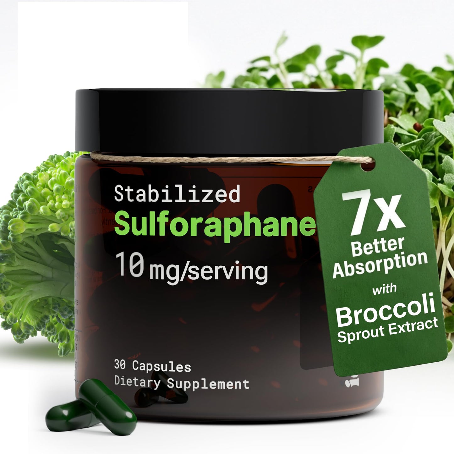 Ideal Wellness 10mg Pure Stabilized Sulforaphane Supplement from Broccoli Sprout Extract Capsules 30 Count