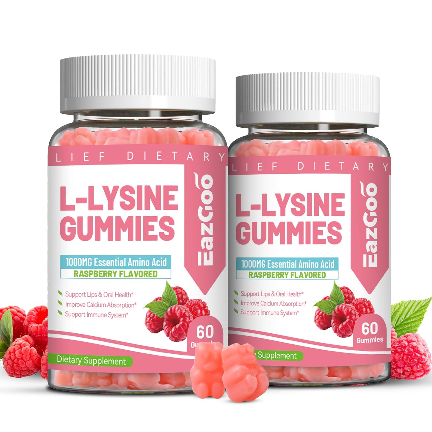 EAZGOO L-Lysine 1000mg Gummies, 120 Count