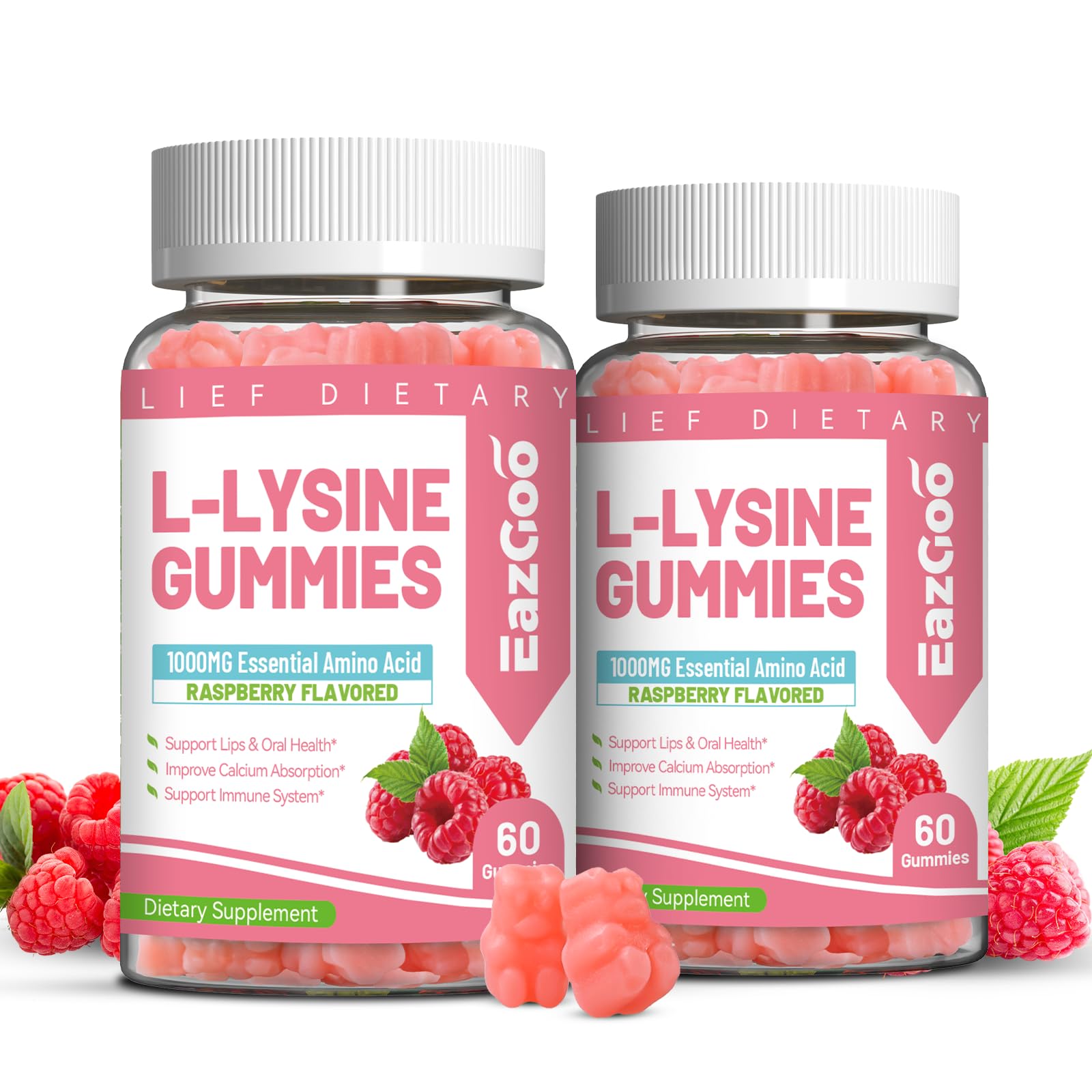 EAZGOO L-Lysine 1000mg Gummies, 120 Count