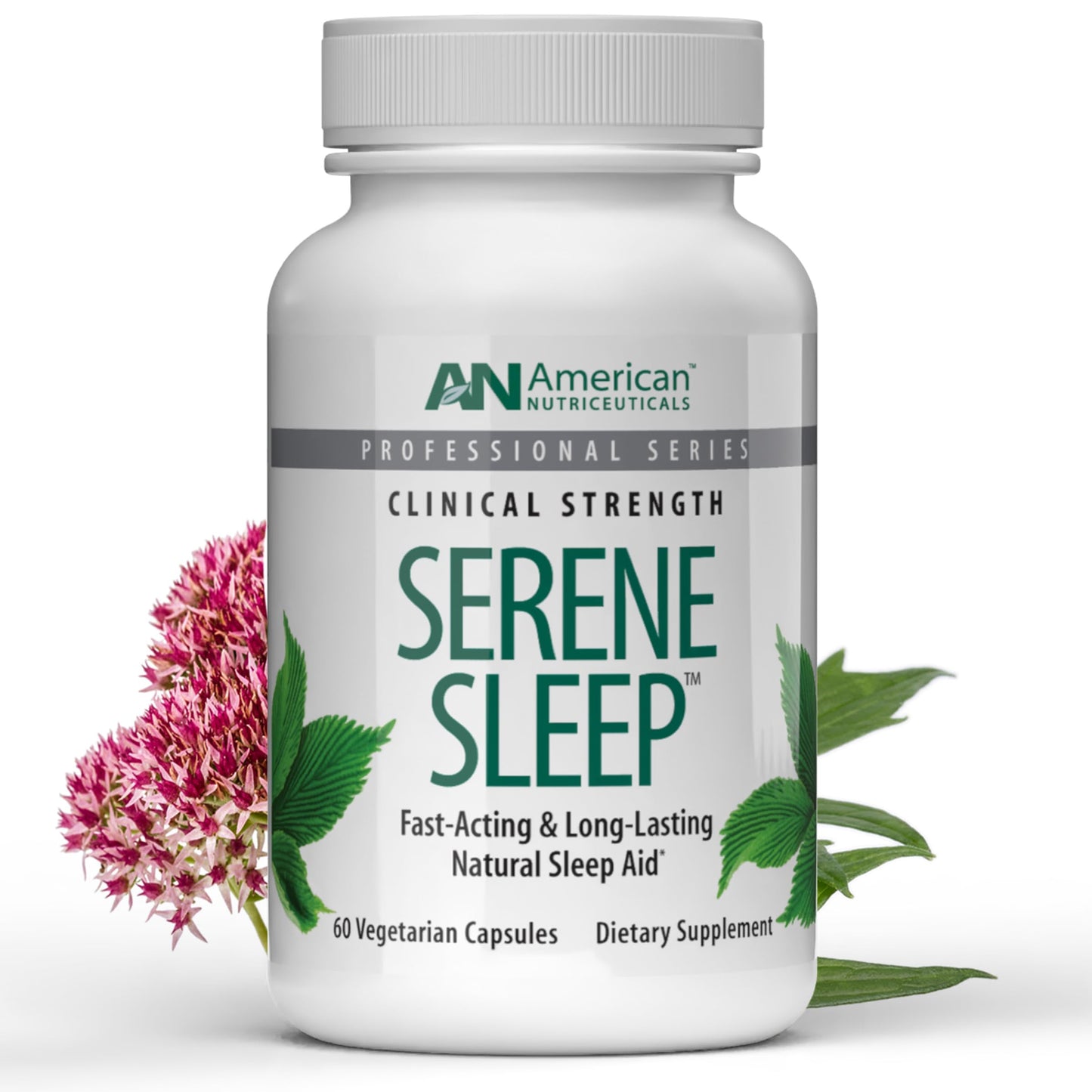 American Nutriceuticals Serene Sleep Aid with Melatonin & Magnesium Capsules, 60 Count