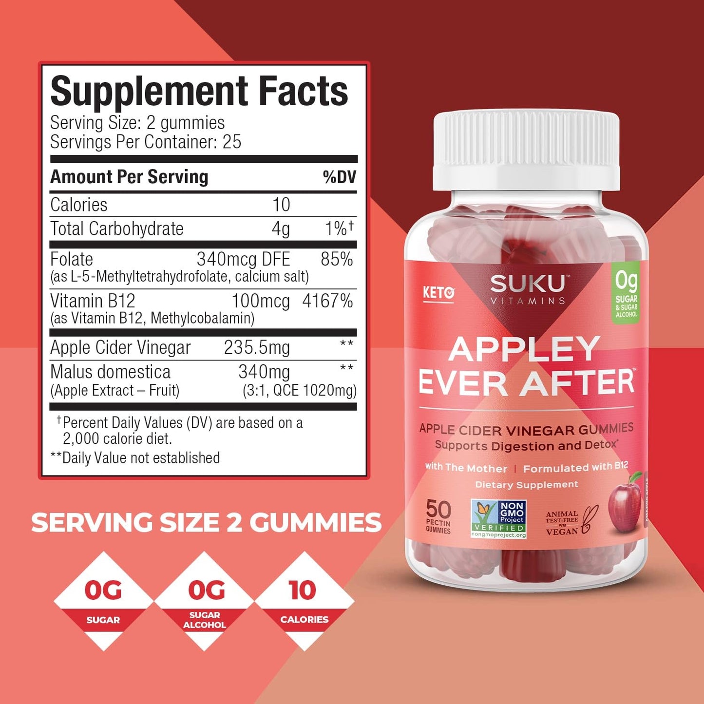 SUKU Appley Ever After Gummies 50 Count