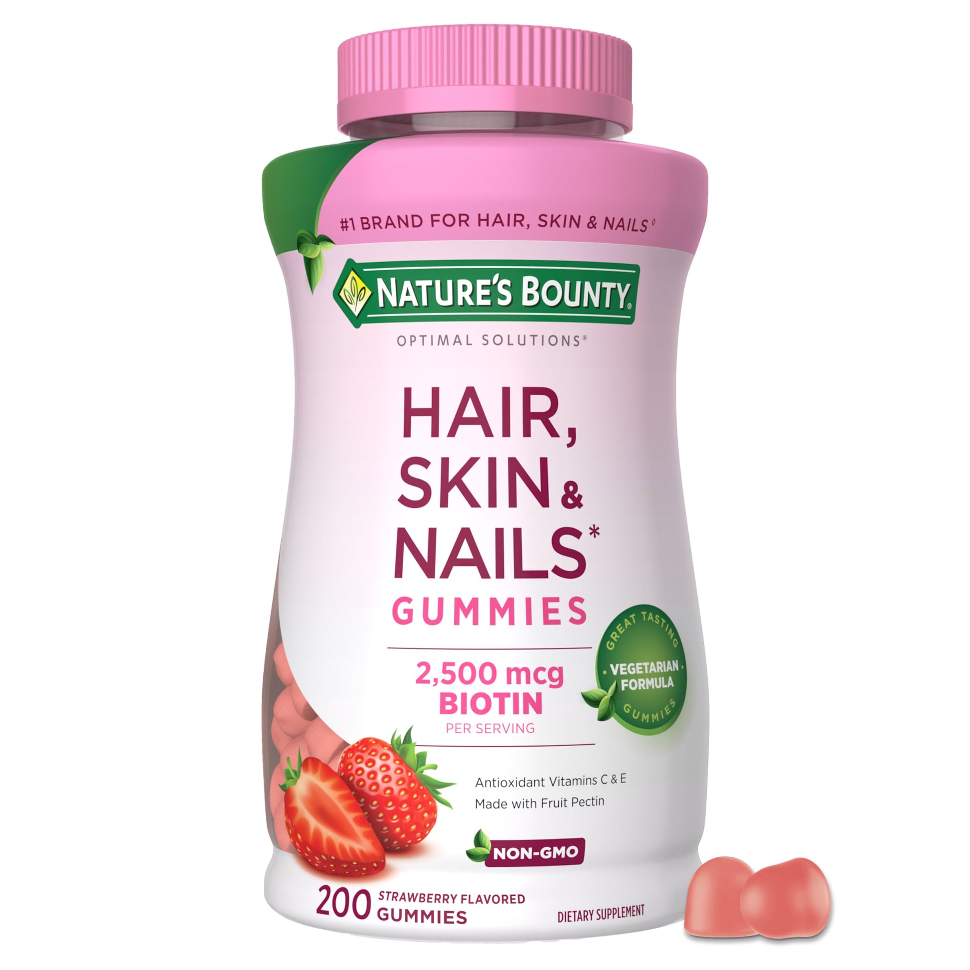 Nature's Bounty Optimal Solutions Hair, Skin & Nails Pectin Gummies 200 Count
