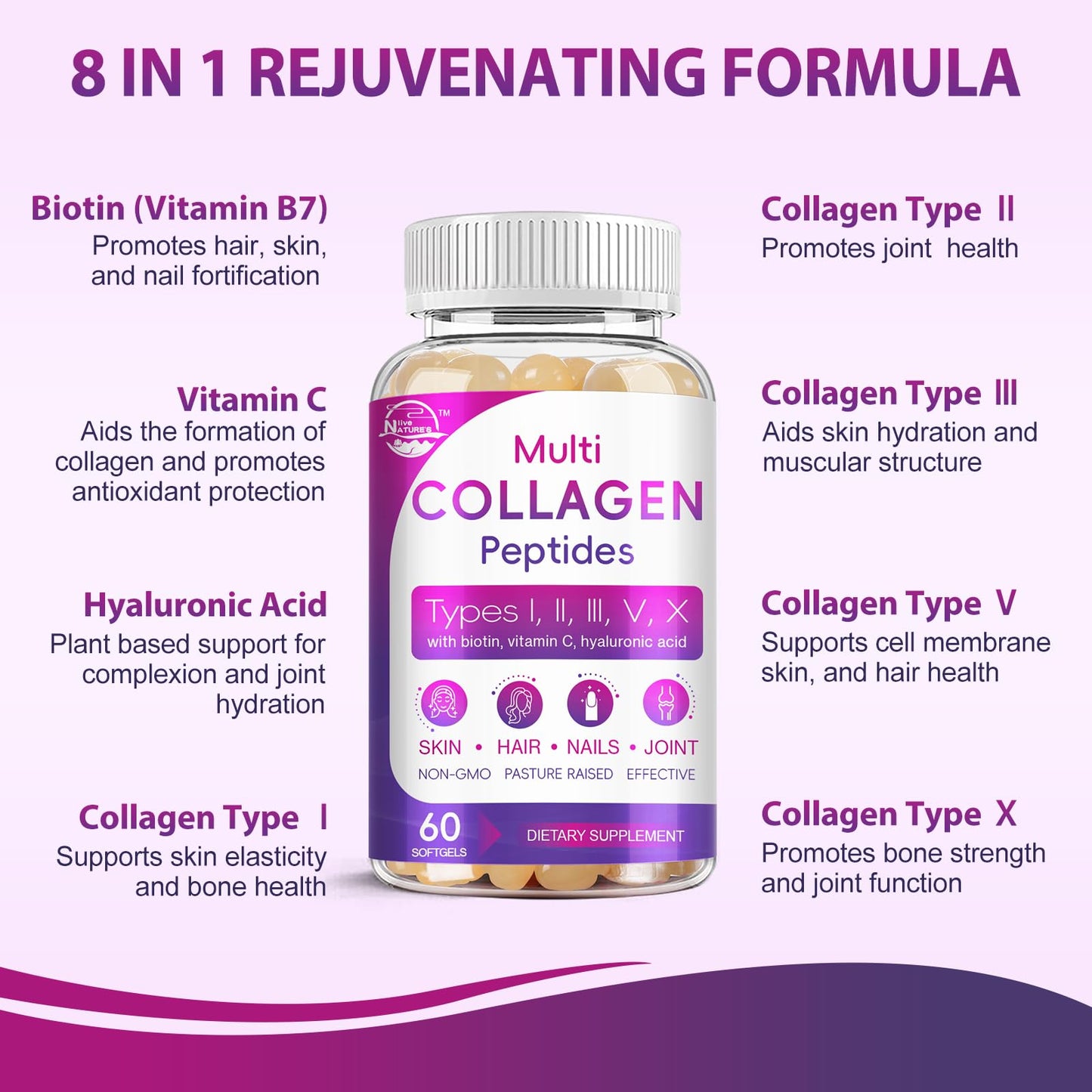 Nature's live Multi Collagen Peptides Softgel 120