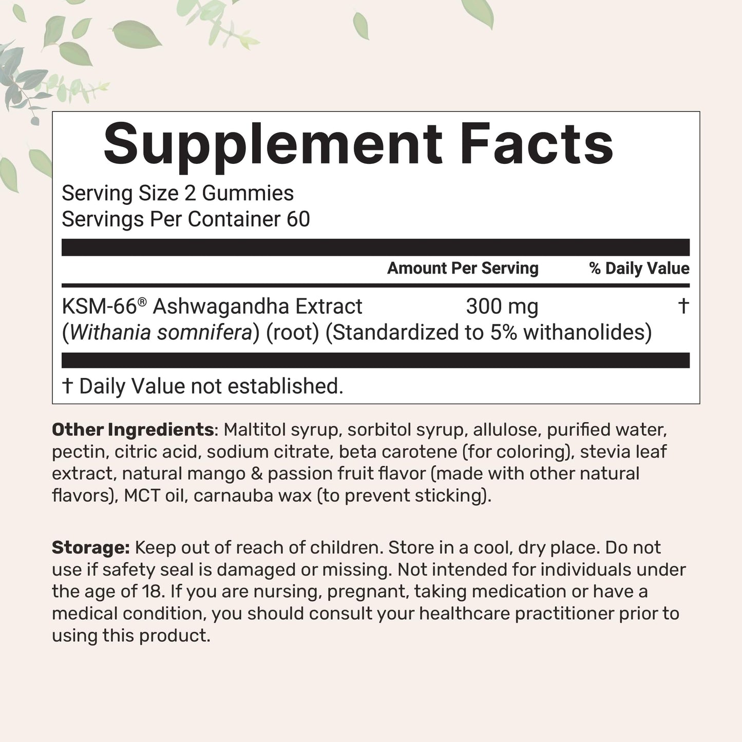 Micro Ingredients KSM-66 Ashwagandha Gummies, 120 Gummies