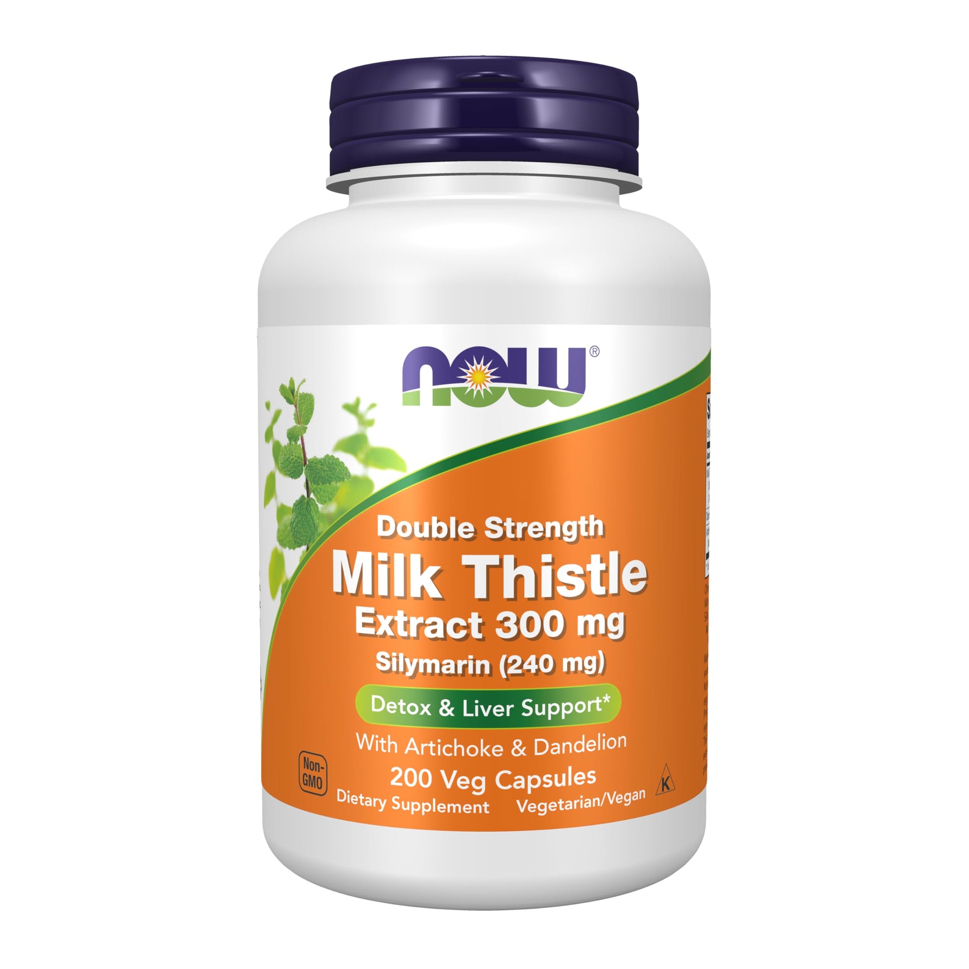 NOW Foods Silymarin Milk Thistle Extract 300 mg with Artichoke and Dandelion Capsule, 200 Veg Capsules