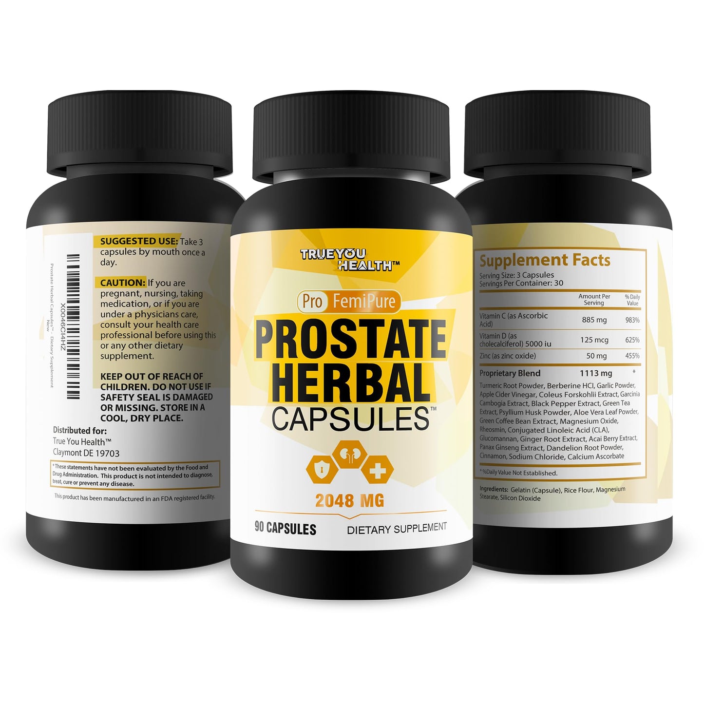 True You Health Pro Femipure Prostate Herbal Capsules, 90 Count