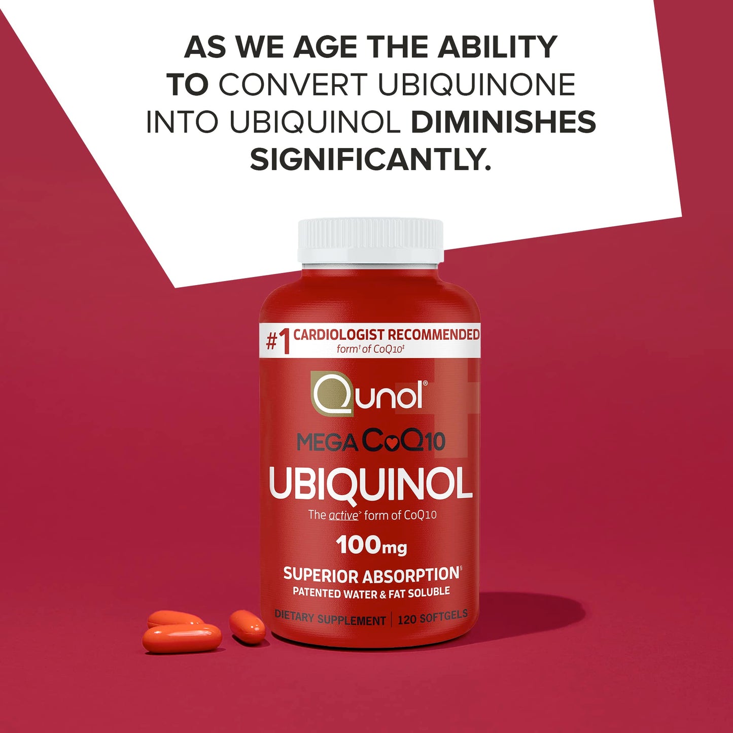 Qunol Mega Ubiquinol CoQ10 100mg Softgels 240 Count