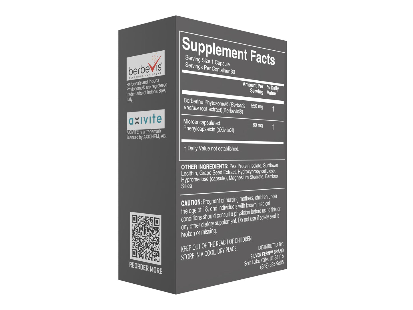 Silver Fern Metabolism Supplement + Berberine Phytosome & aXivite Capsule, 1 Count