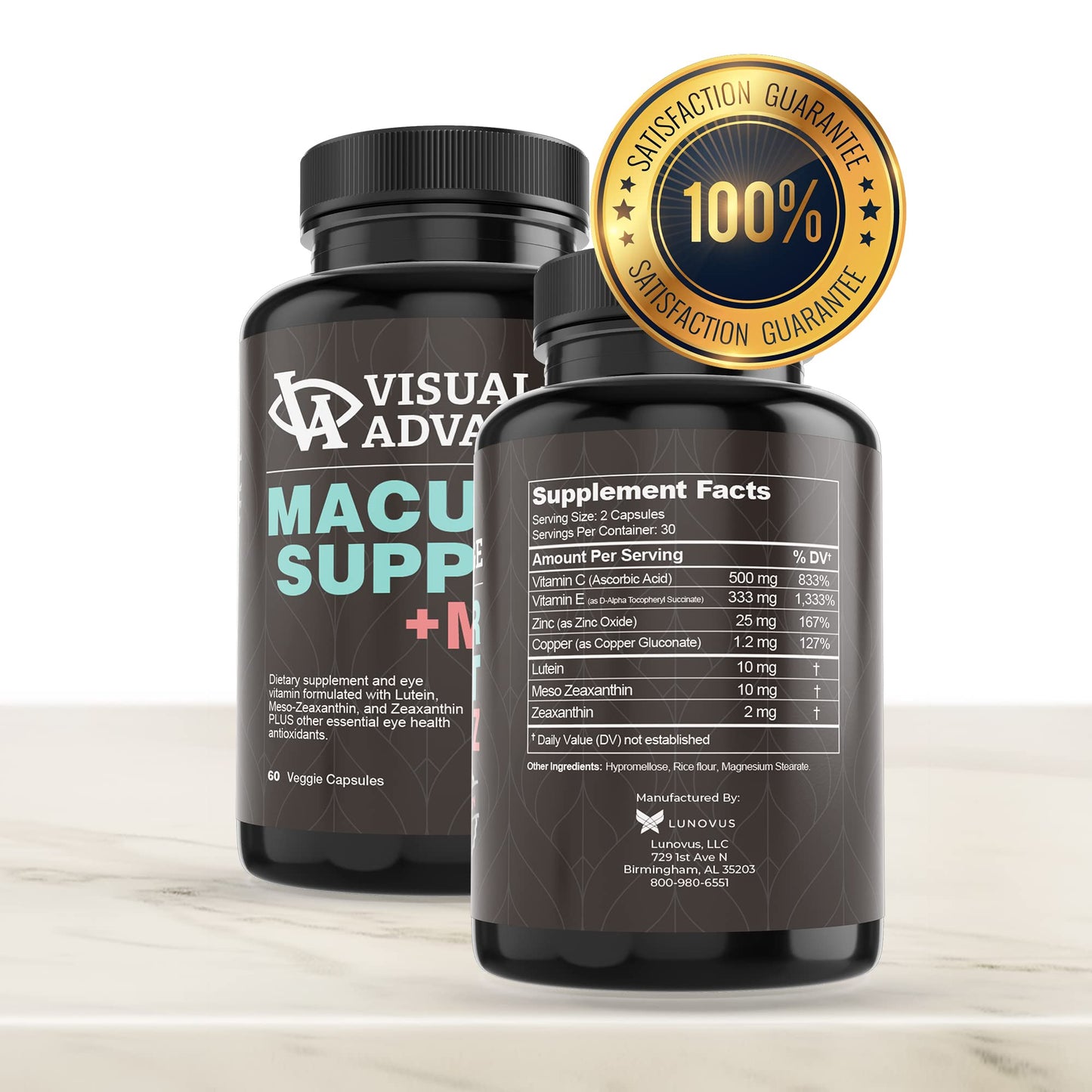 Visual Advantage Macular Support + Meso-Z Blue Light Eye Vitamin with Triple Antioxidants for Advanced Protection Against Digital Screens Capsule, 60 Count