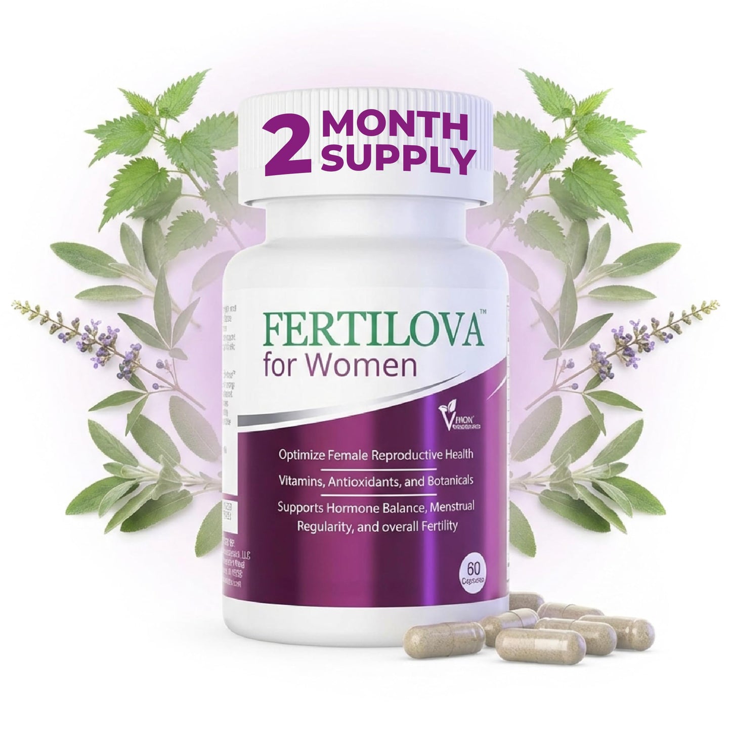 Vision Nutraceuticals Fertility Support Supplement for Women Capsules 60 Count