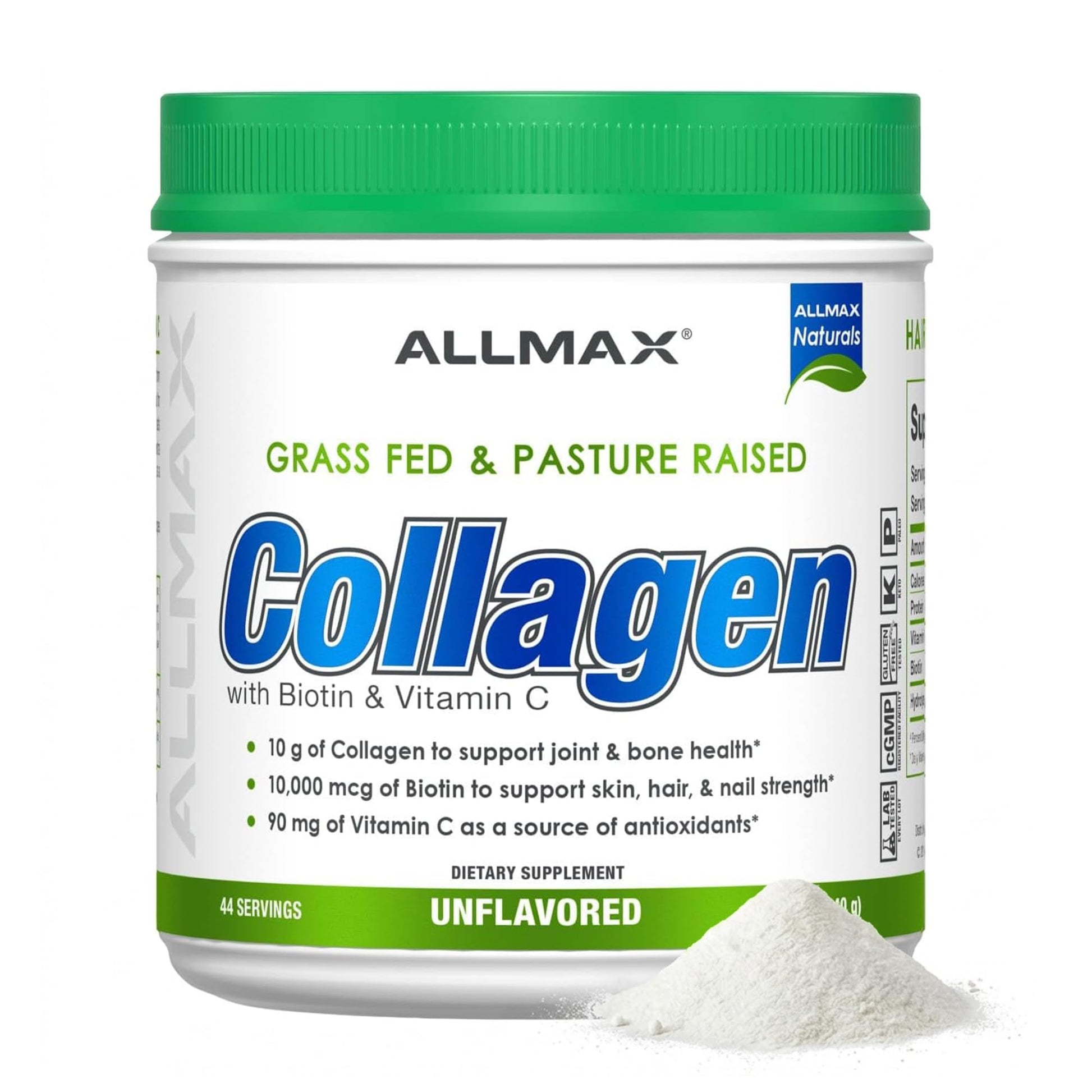 ALLMAX Collagen Peptides Unflavored Powder 6.67 Ounce