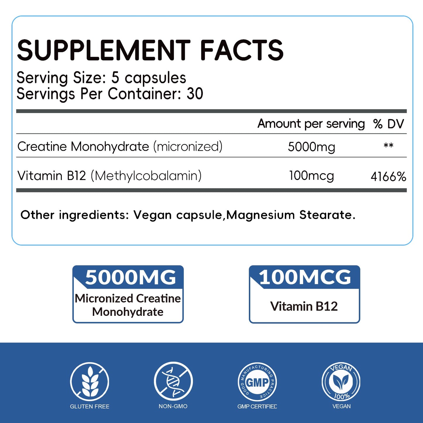 Nutribota Micronized Creatine Monohydrate, 150 Capsules