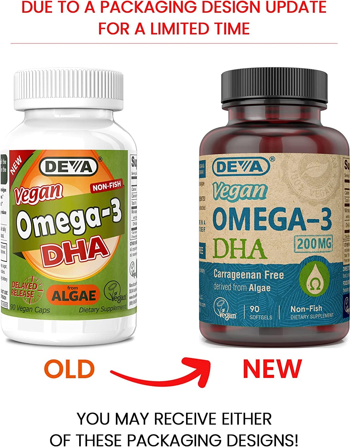 Deva Vegan Vitamins Omega3 DHA Softgels 90