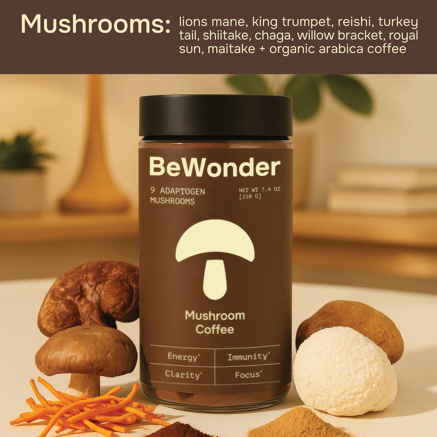 BeWonder Mushroom Coffee Powder 7.4 oz
