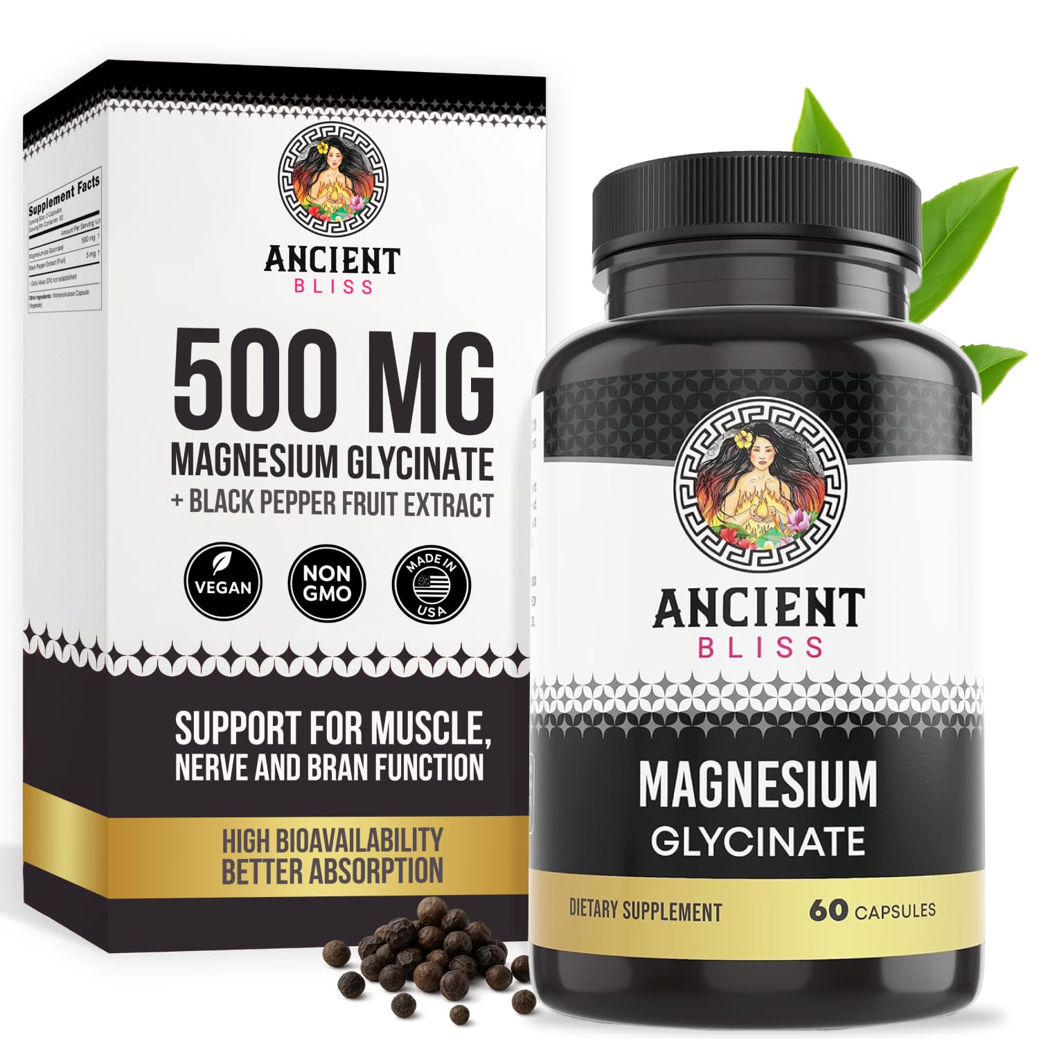 Ancient Bliss Magnesium Glycinate Capsule 60 Count