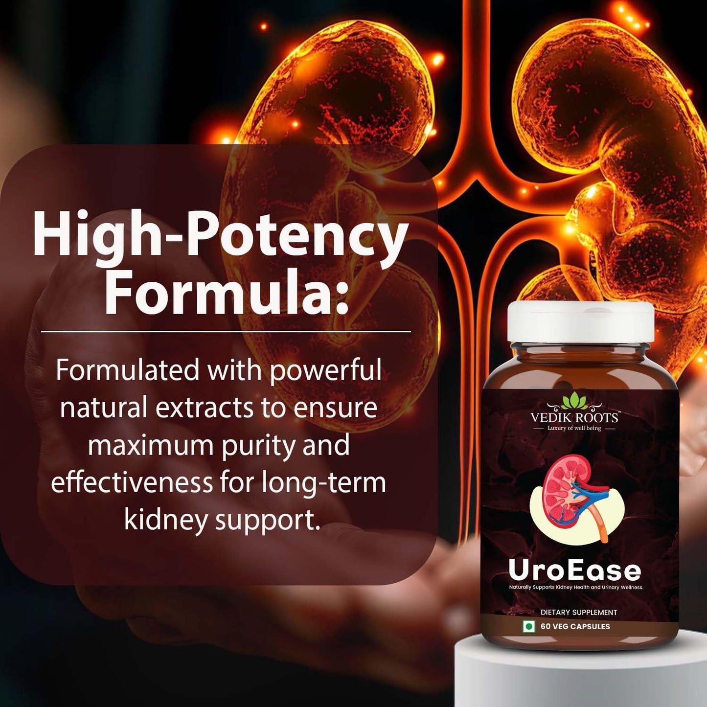 VEDIKROOTS UroEase 60 Capsules