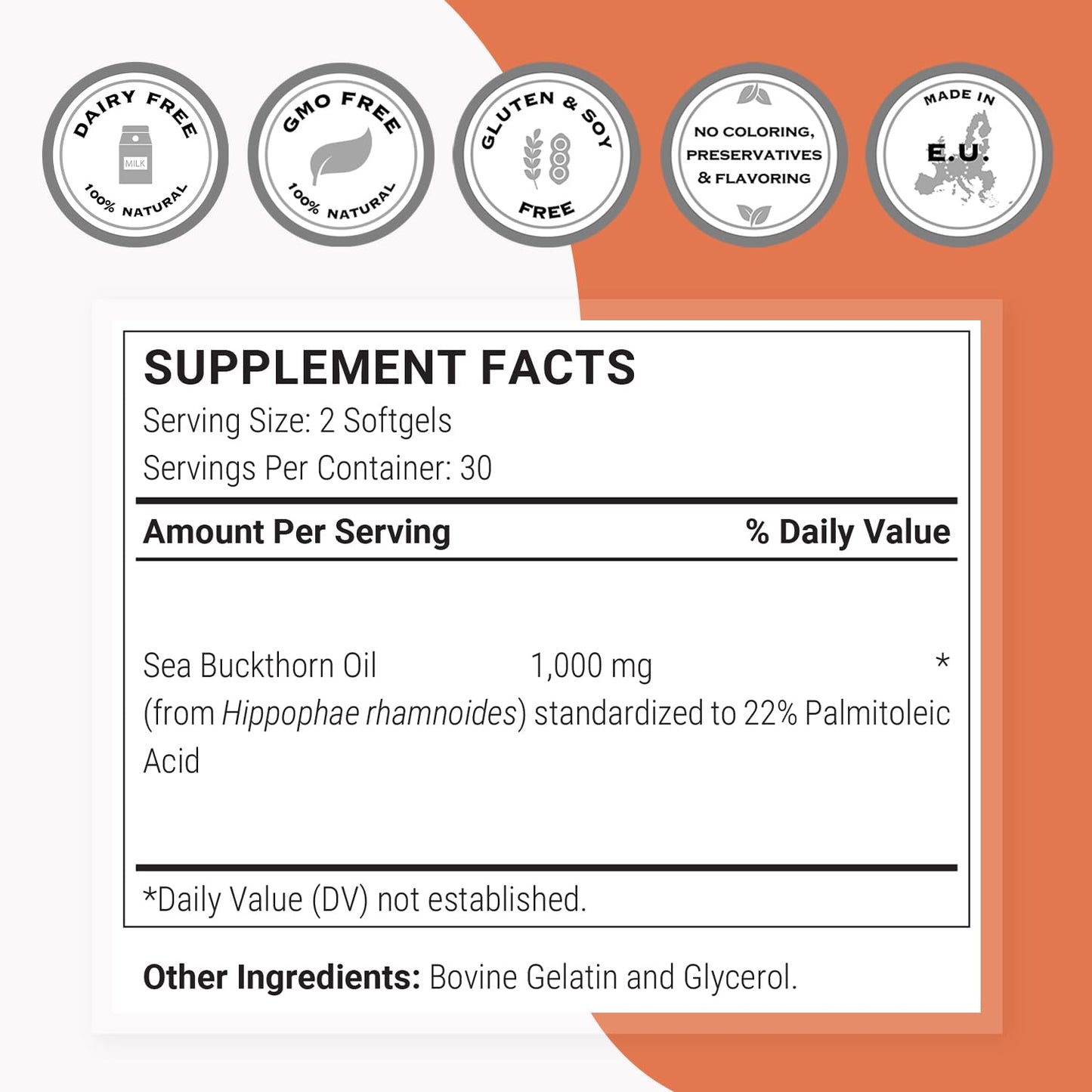 Supersmart Sea Buckthorn Extract 500 mg Softgels 60