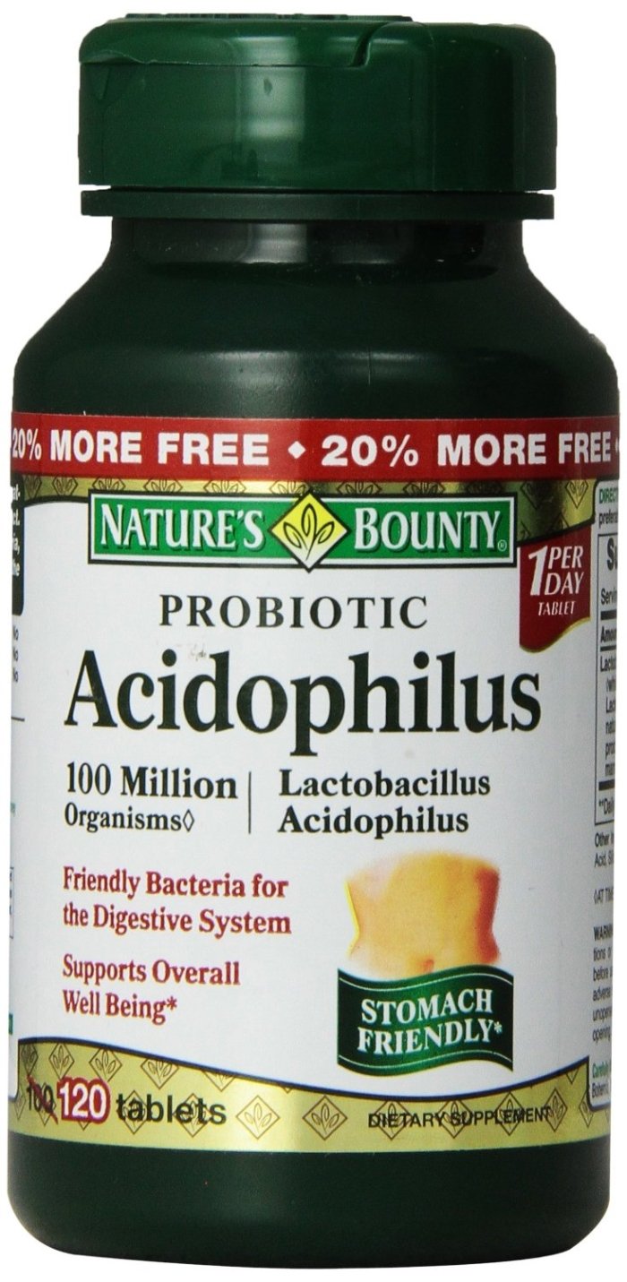 Nature's Bounty Probiotic Acidophilus Tablets, 600 Tablets