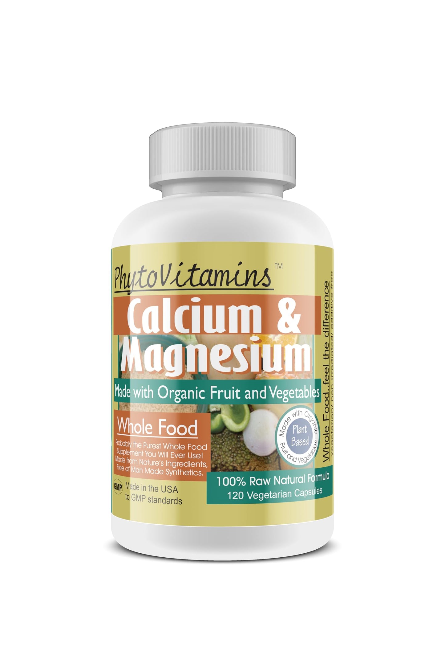 Nature's Brands Organic Whole Food Calcium & Magnesium Capsules, 120 Count