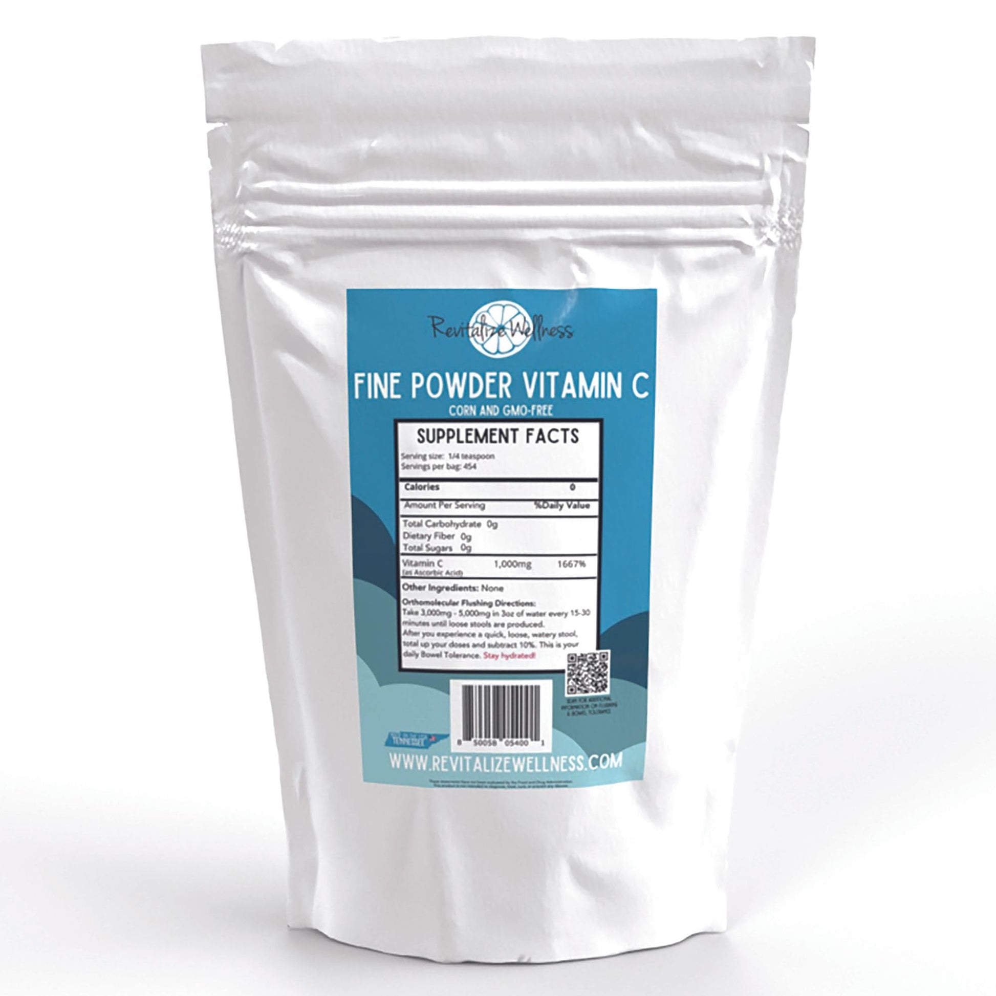 Revitalize Wellness Fine Powder Vitamin C as Ascorbic Acid, 16 oz