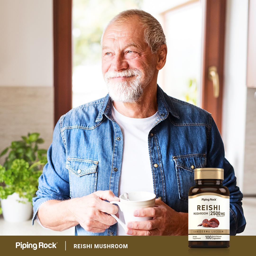 Piping Rock Reishi Mushroom Capsules, 100 Count