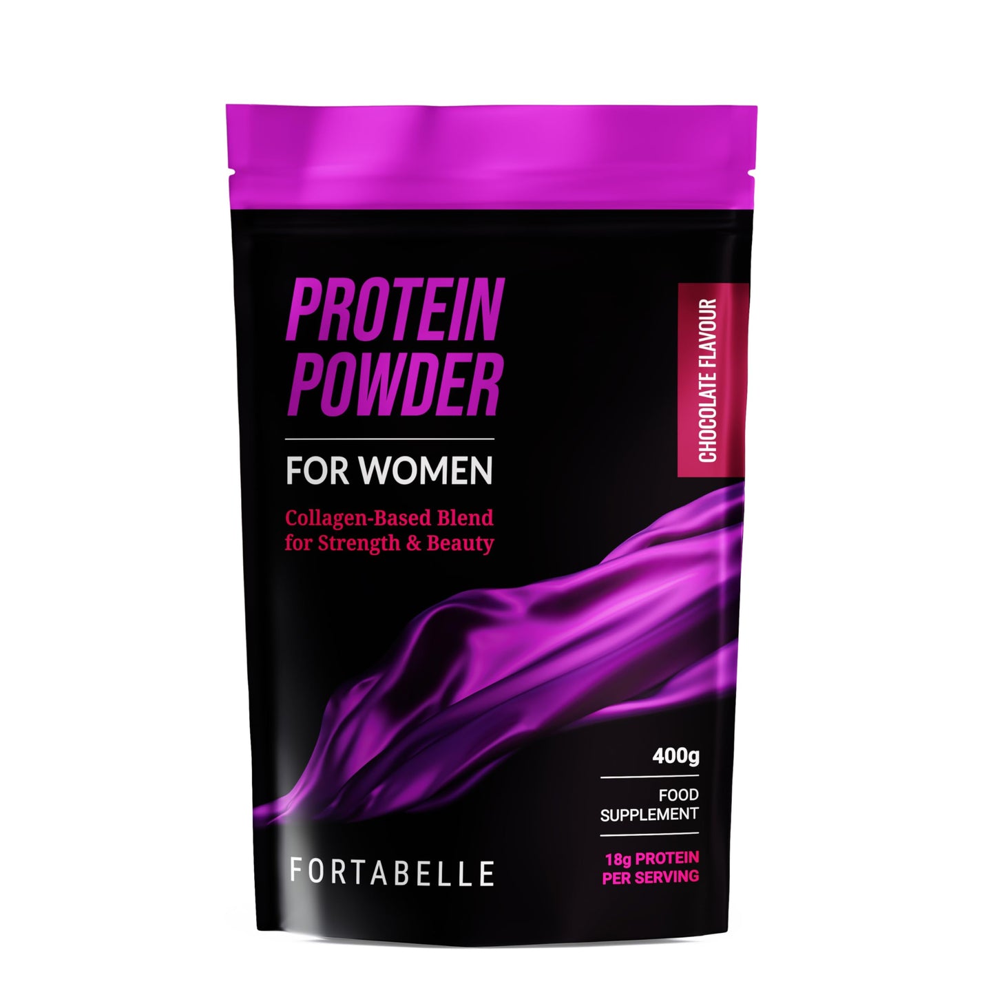 FORTABELLE Protein Powder for Women, Collagen-Based Blend with Creatine, Calcium, Magnesium and Biotin, 14 oz