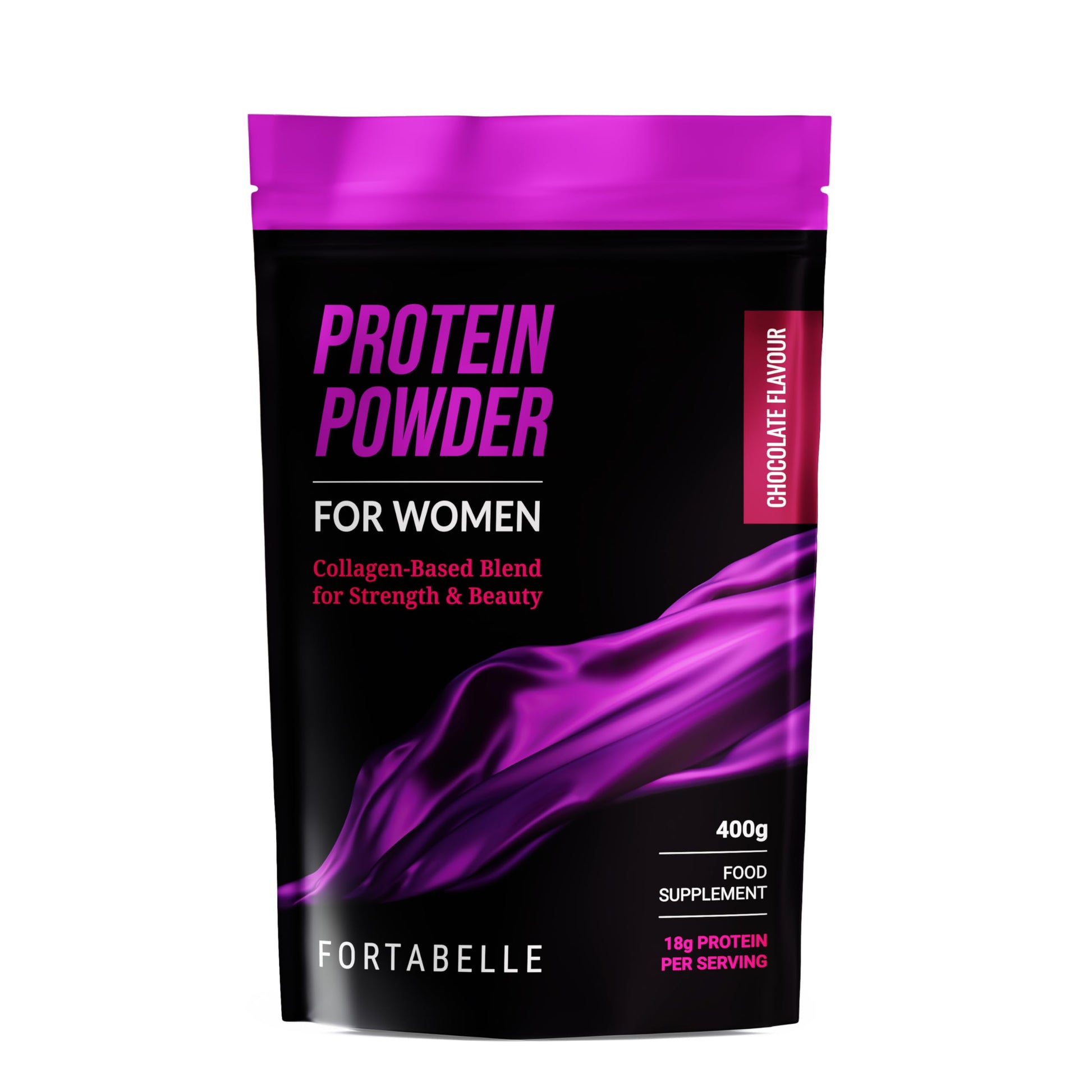 FORTABELLE Protein Powder for Women, Collagen-Based Blend with Creatine, Calcium, Magnesium and Biotin, 14 oz