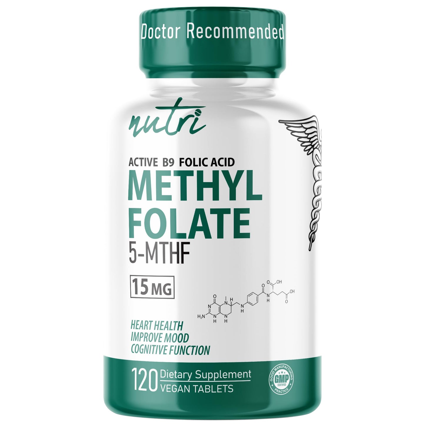 Nature's Fusions Nutri 5-MTHF L-Methylfolate 15MG Tablet, 120 Count