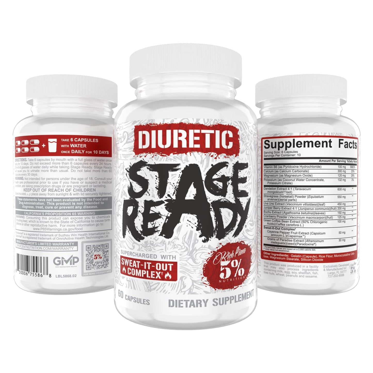 5% Nutrition Stage Ready Diuretic Capsule, 60 Capsules