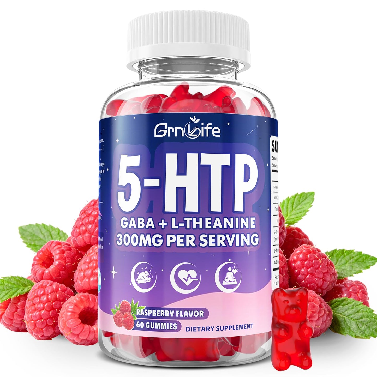GrnLife 300mg 5-HTP Gummies, 60 Count