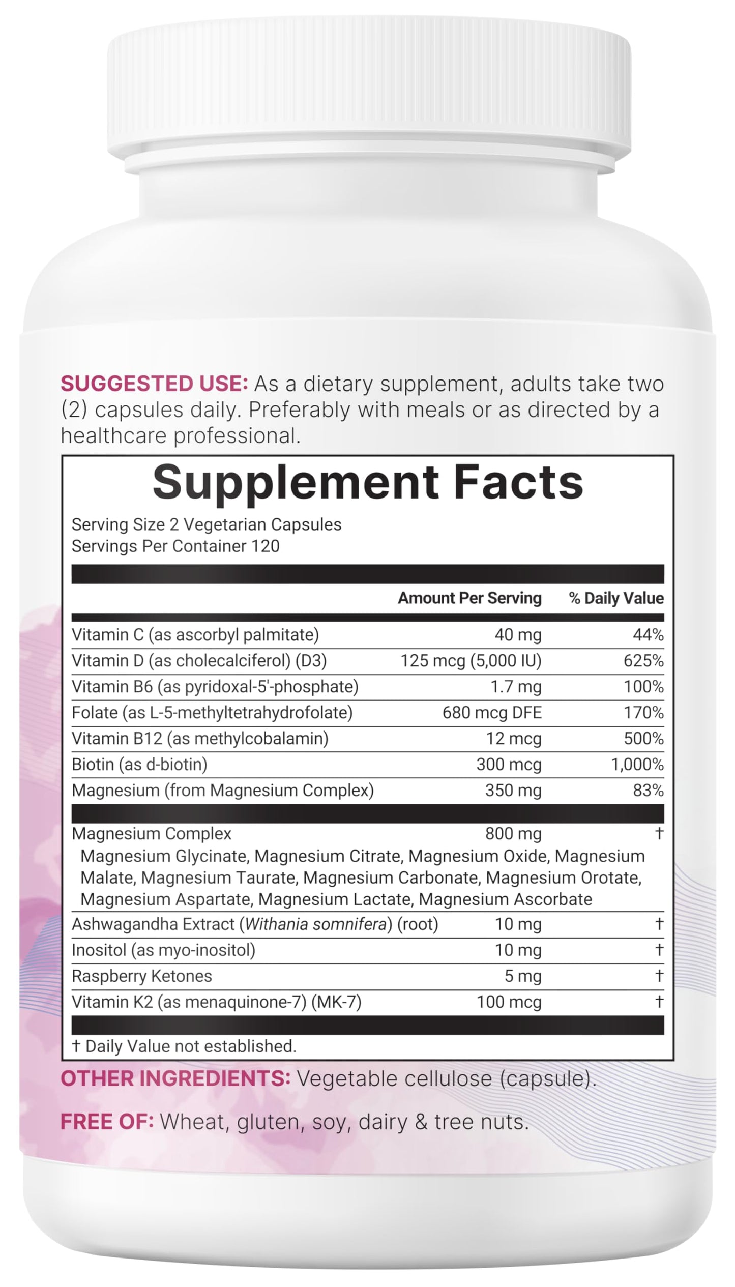 Micro Ingredients Magnesium Complex for Women Capsule, 240 Vegetarian Capsules