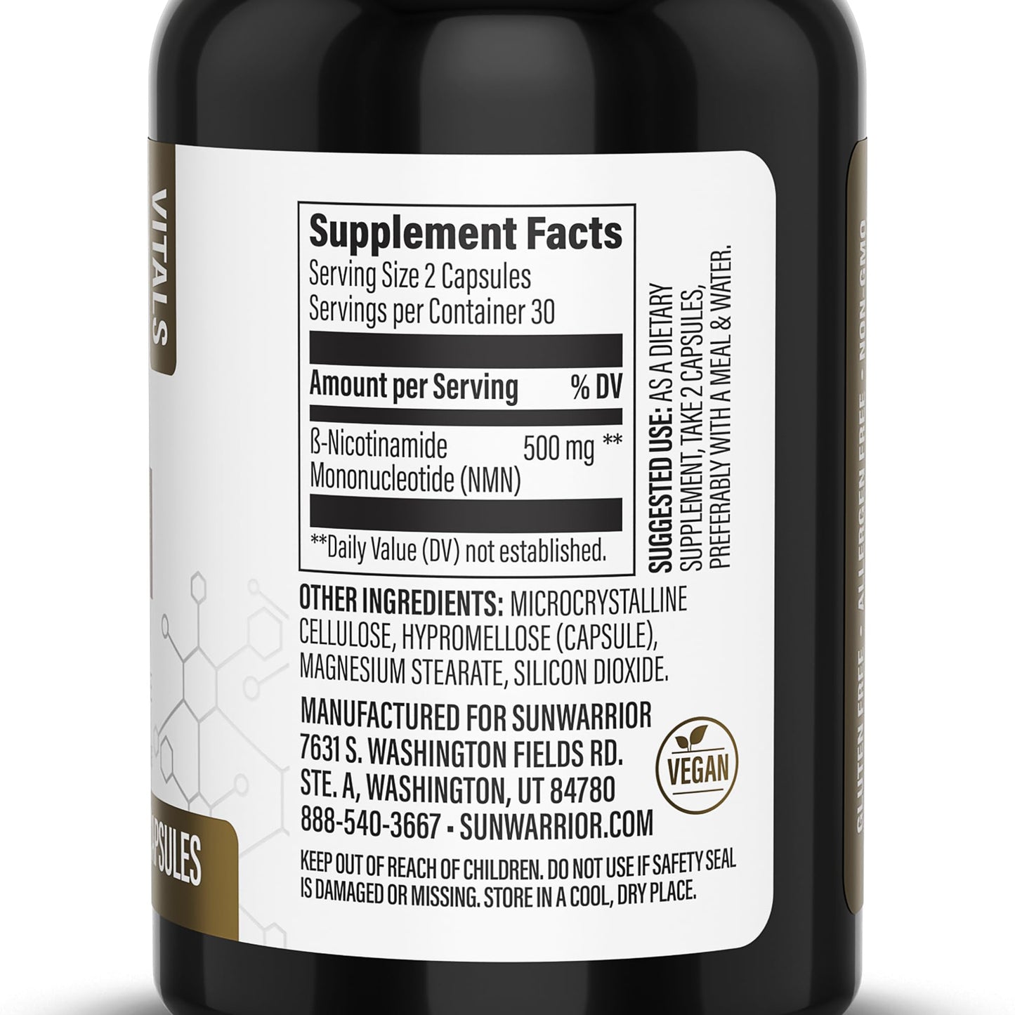 Sunwarrior NMN Nicotinamide Mononucleotide Capsules, 60 Count