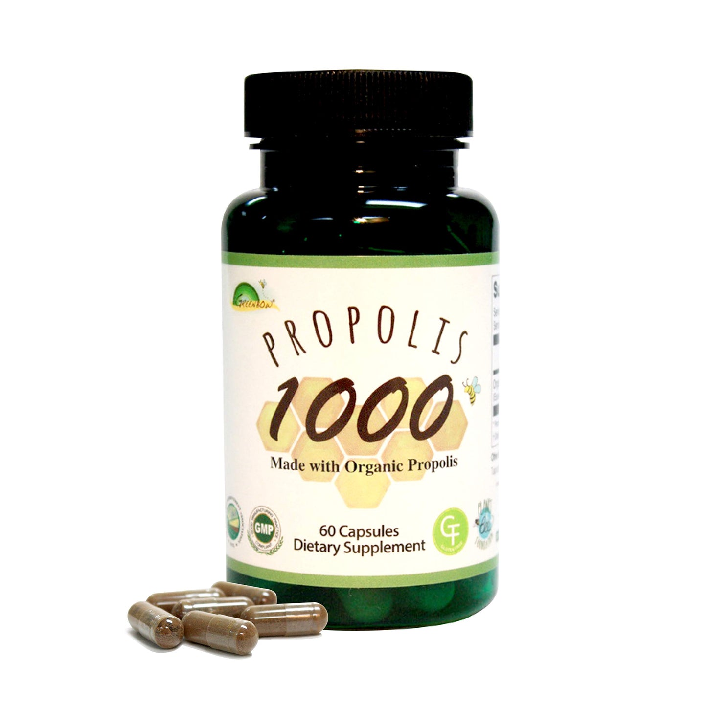 Greenbow Propolis 1000mg Capsules, 60 Count