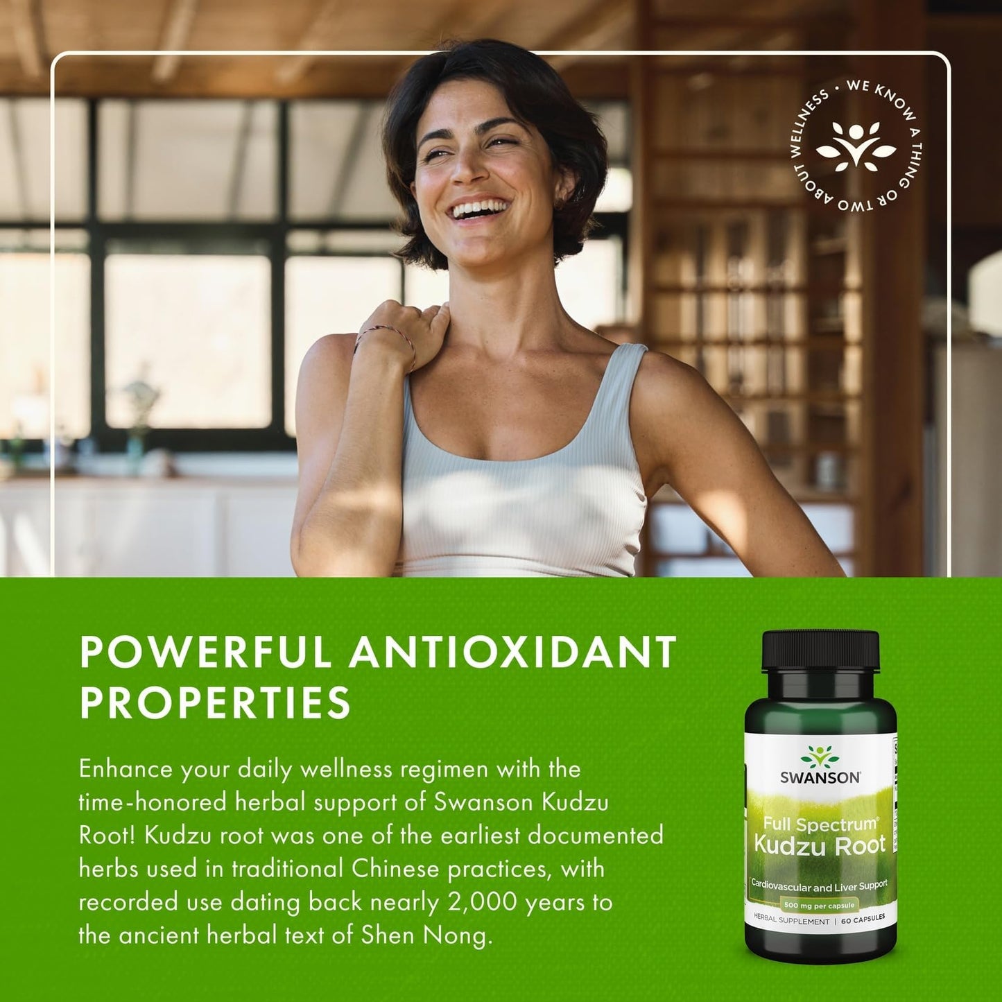 Swanson Full Spectrum Kudzu Root Vegan Capsules 60 Count