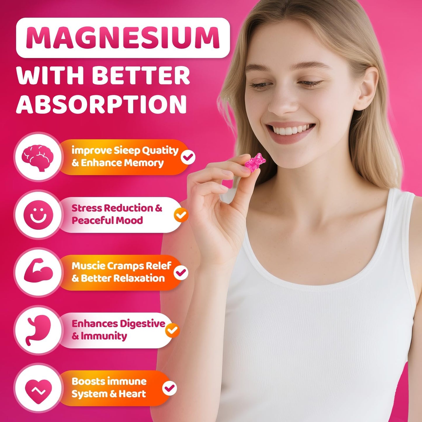nagummar Magnesium Glycinate 400mg Gummies, 60 Count