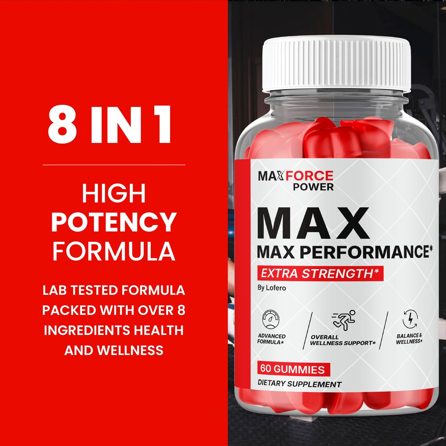 Lofero MaxForce Power Gummies 180 ct