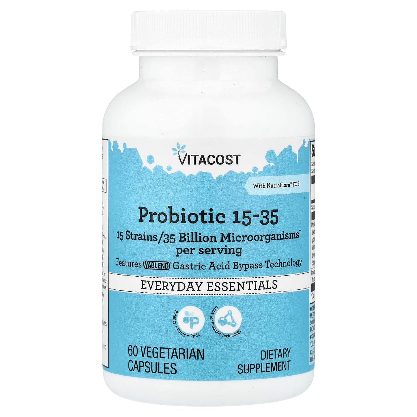 Vitacost Probiotic 15-35 with NutraFlora® FOS, 60 Vegetarian Capsules