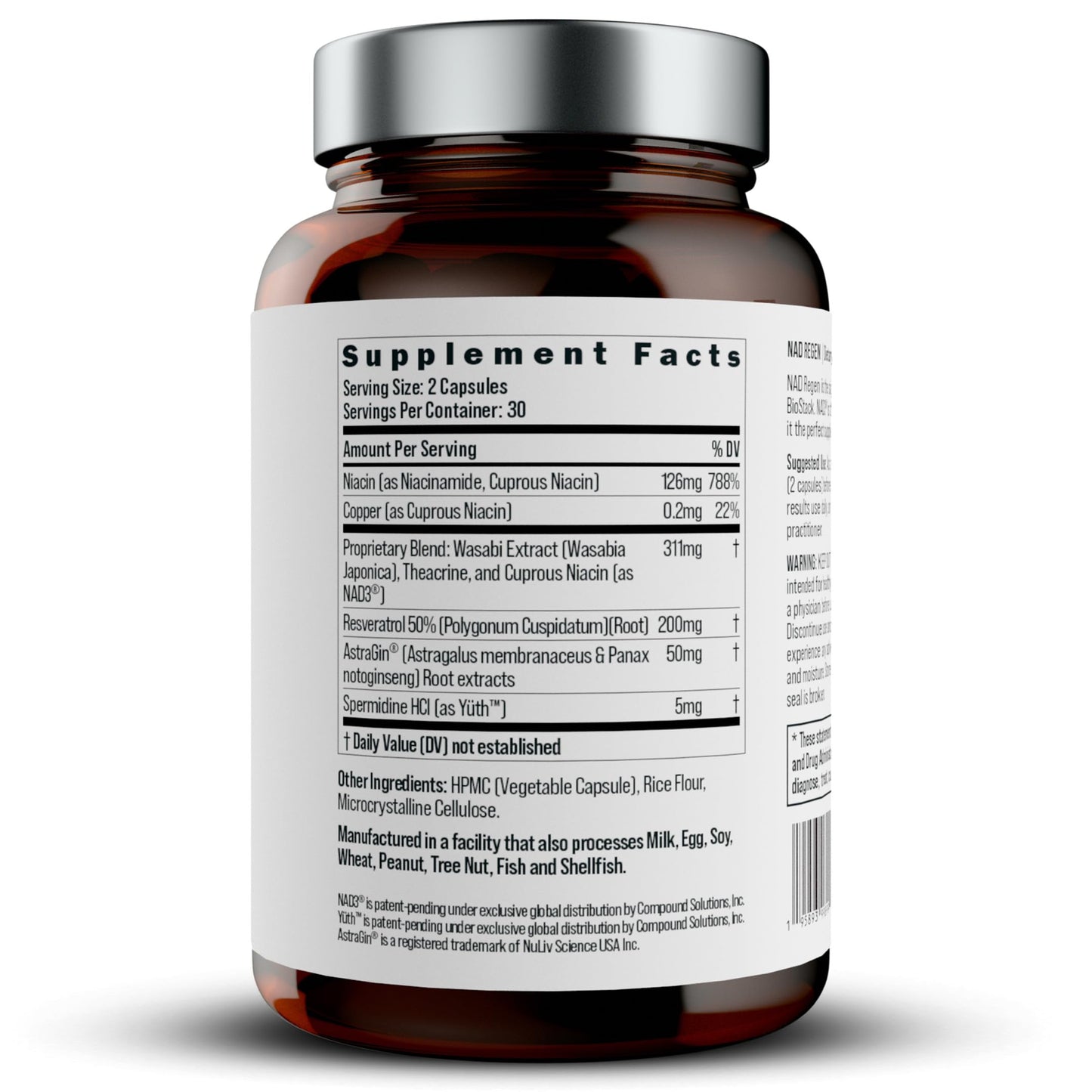 BIOSTACK NAD Regen NAD3 Supplement Capsule, 60 Count