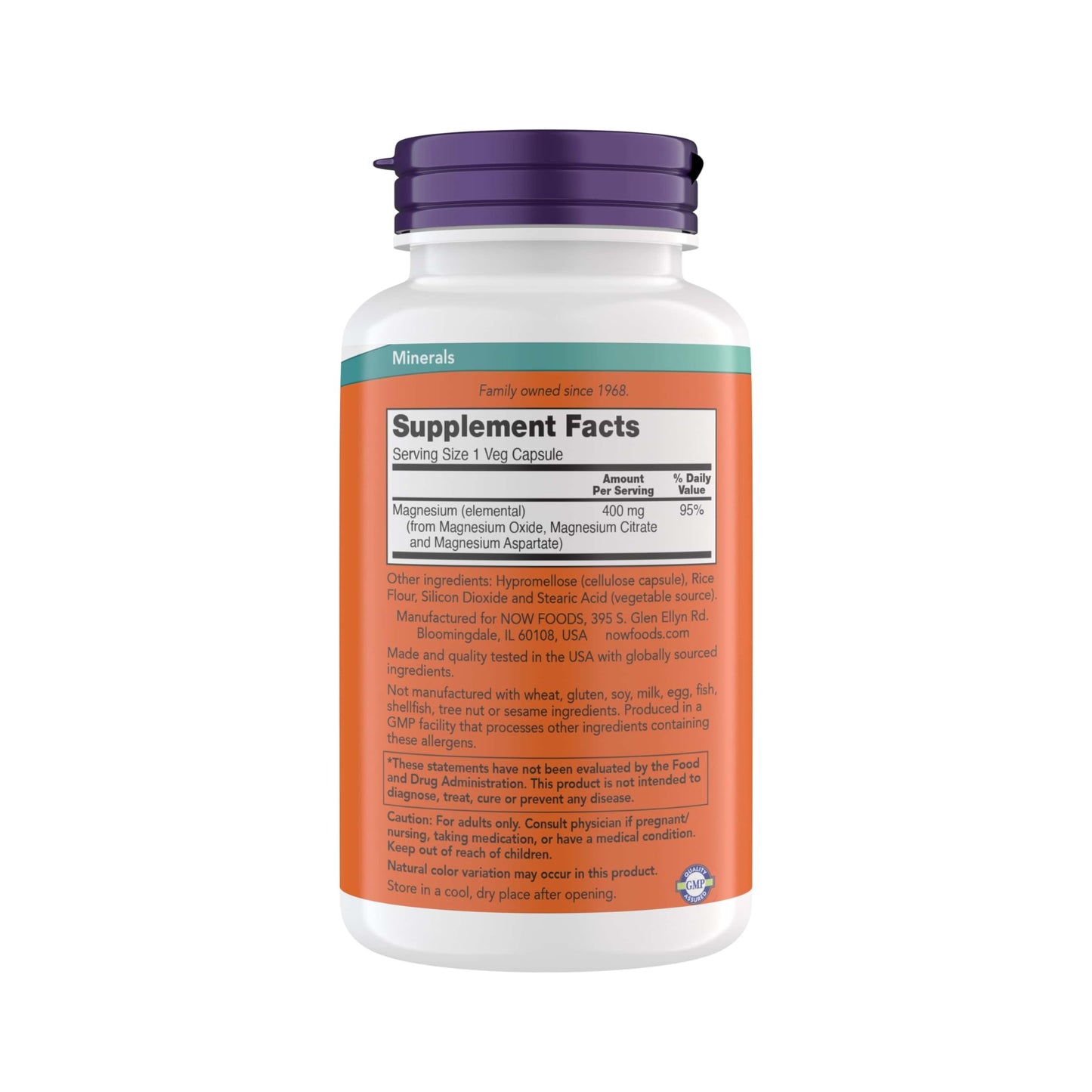 NOW Foods Magnesium 400 mg Capsules 360