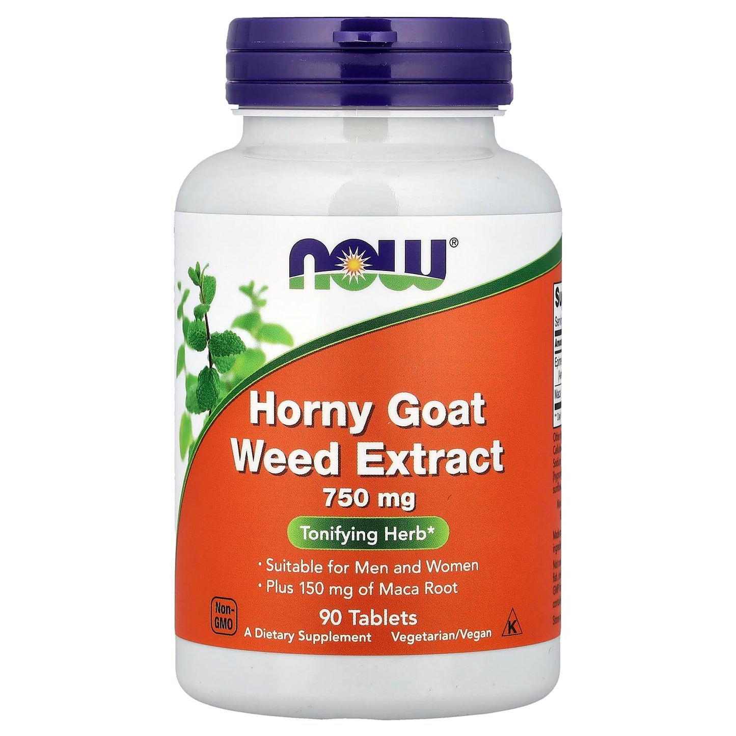 NOW Foods Horny Goat Weed 750 mg Tablets, 90 Count
