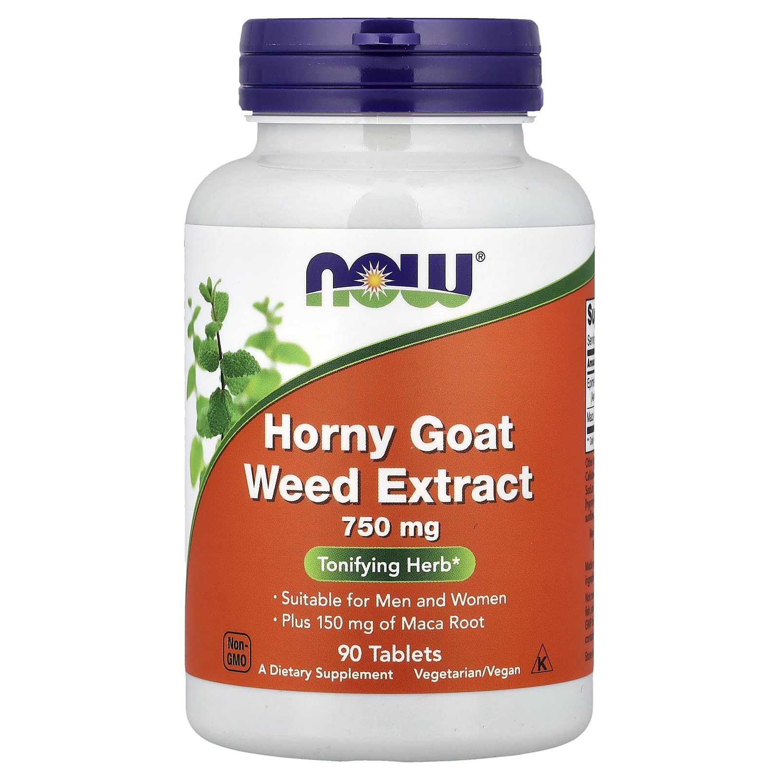 NOW Foods Horny Goat Weed 750 mg Tablets, 90 Count