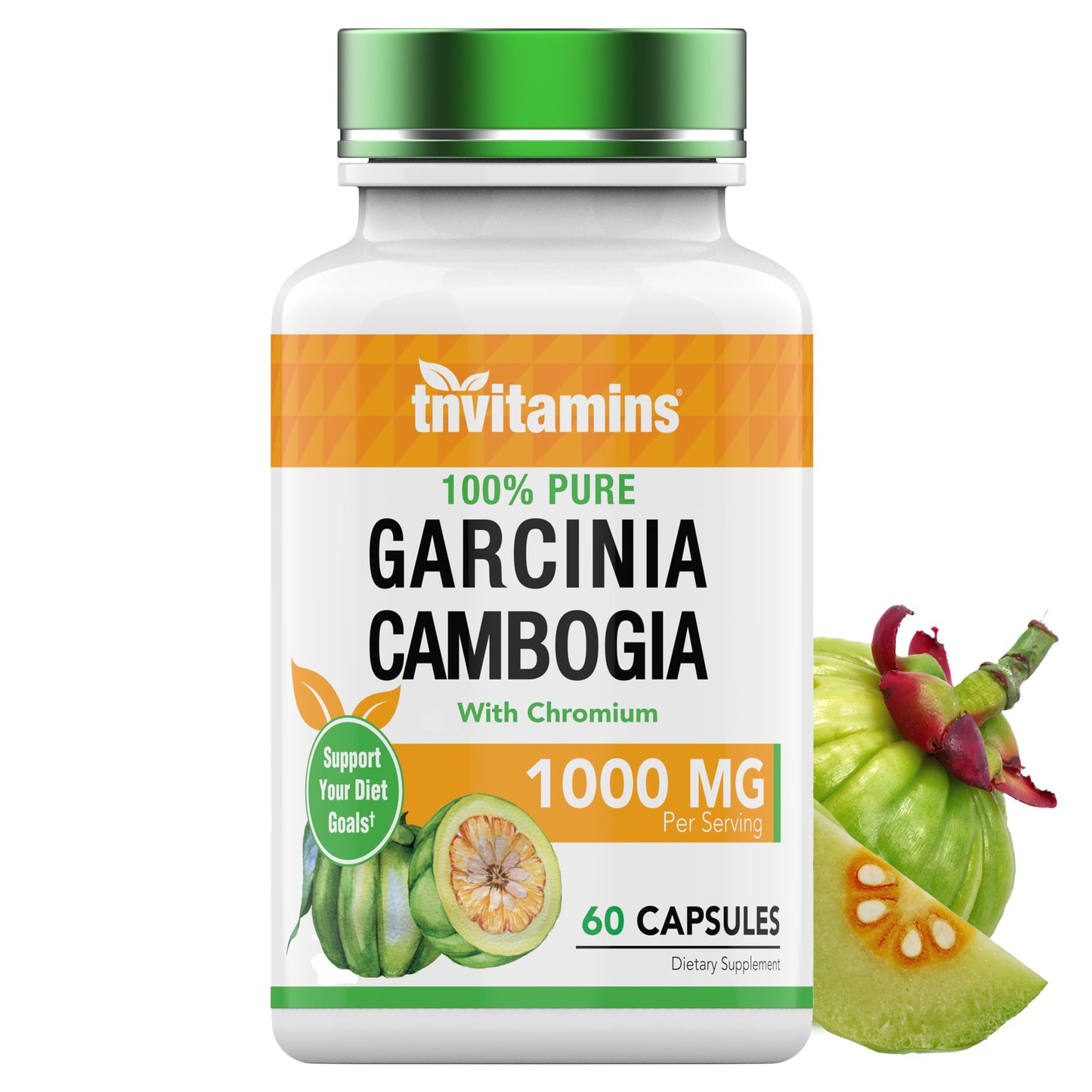 tnvitamins Garcinia Cambogia Extract Capsules with Chromium 1000 mg, 60 Count