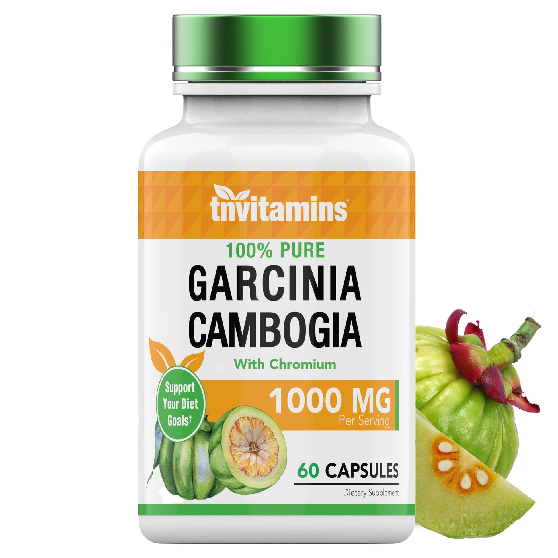 tnvitamins Garcinia Cambogia Extract Capsules with Chromium 1000 mg, 60 Count