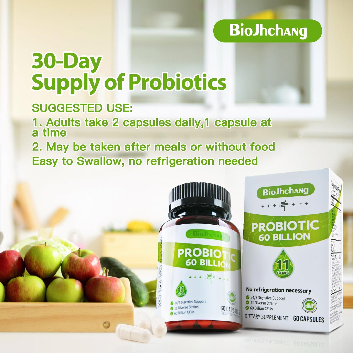 BioJhchang Probiotics Supplements Capsule 60 Count