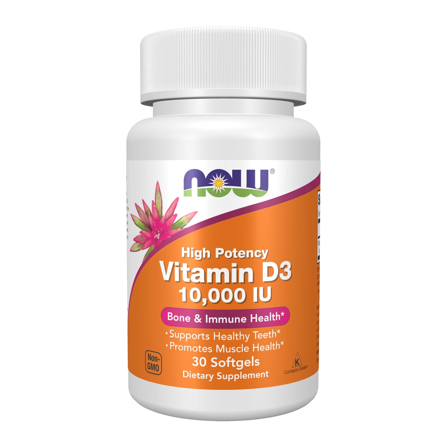 NOW Foods Vitamin D-3 10,000 IU Softgels, 30 Count