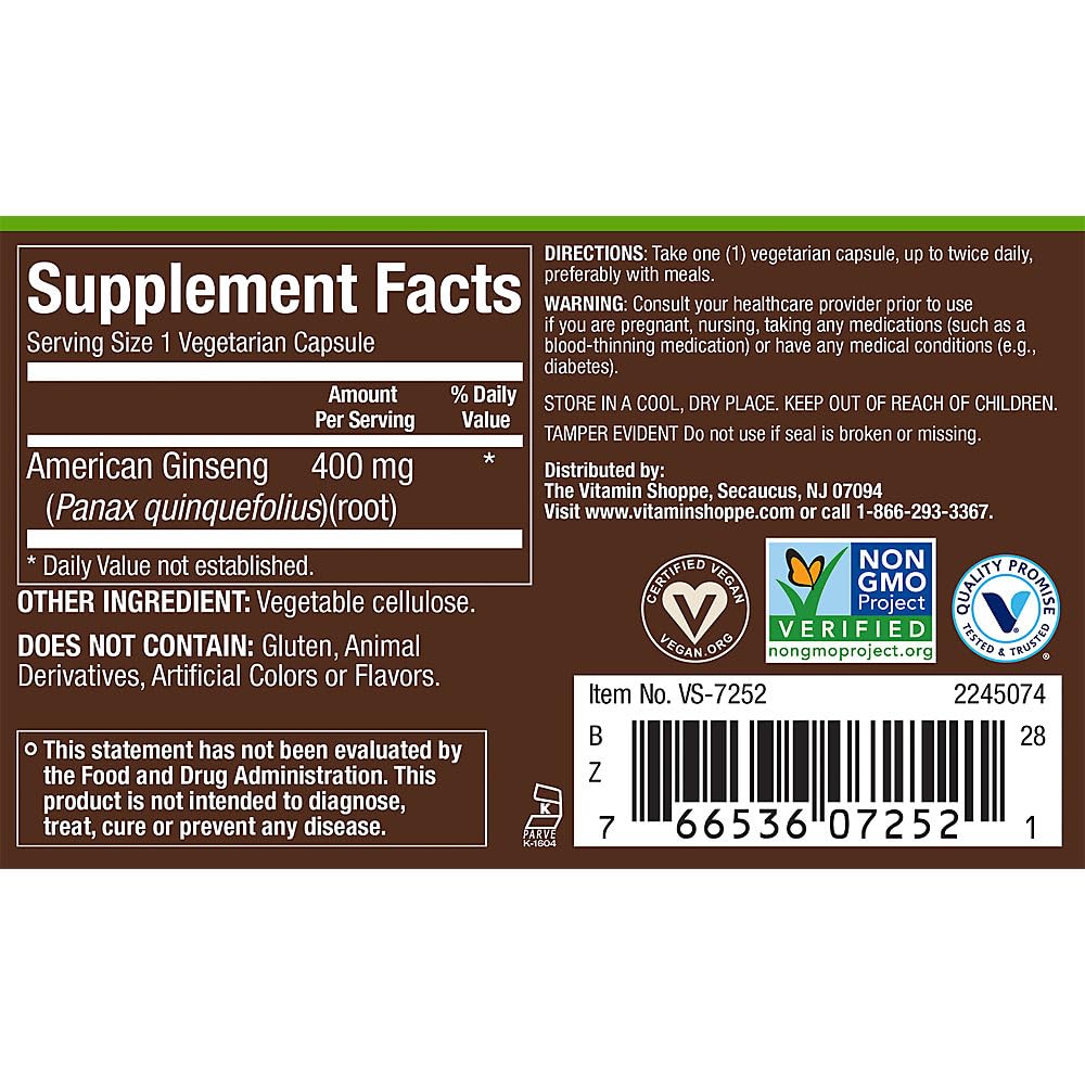 plnt American Ginseng Full Spectrum Whole Root Capsules 60