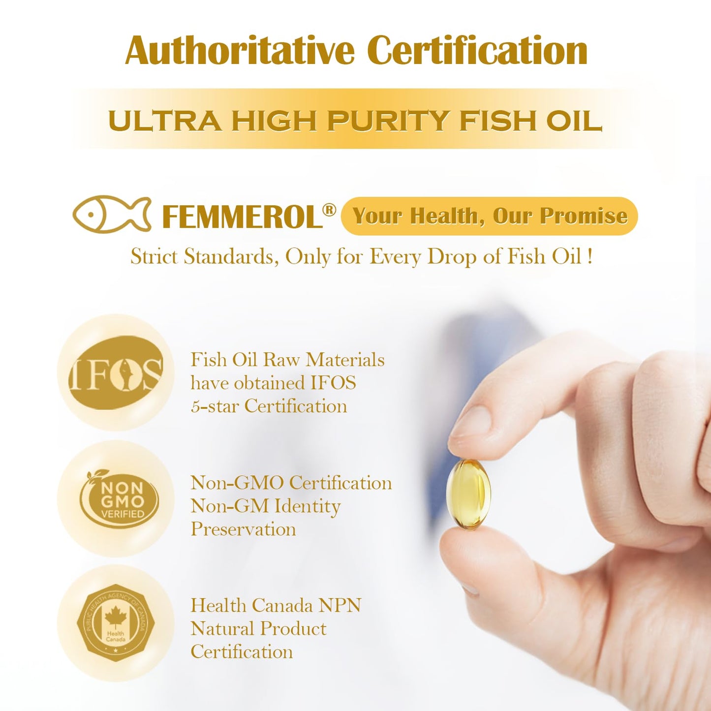 FEMMEROL Canada Pure EPA 900 Omega-3 Fish Oils Capsules 120 Count